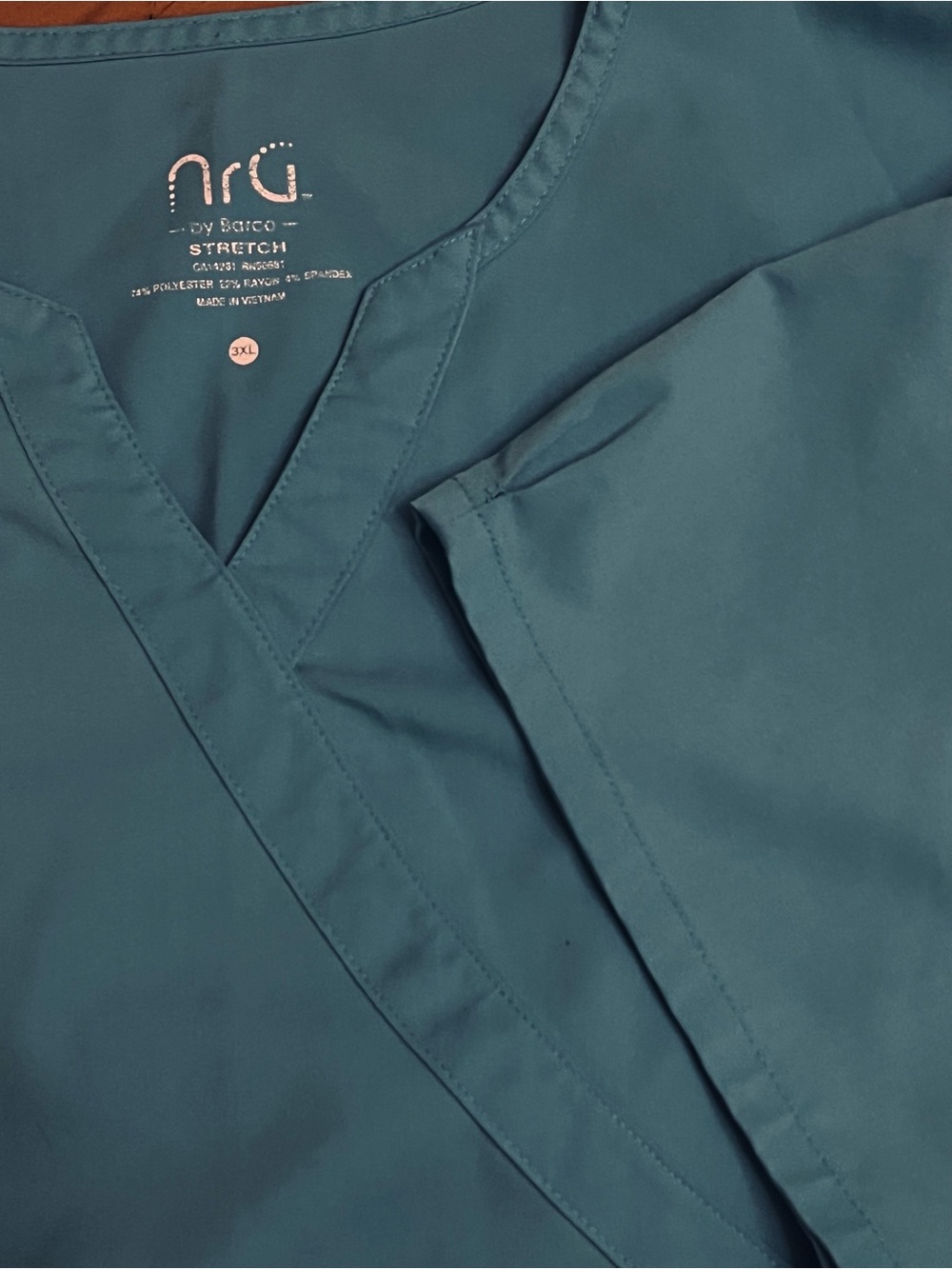 NrG by Barco Stretch Women's 3xL Turquoise Scrub Top
